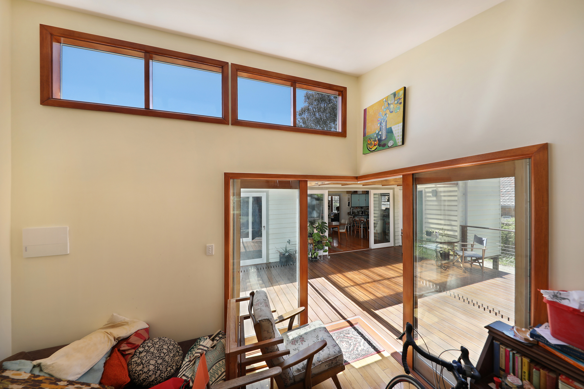 Double-glazed timber windows in a Macleod home interior